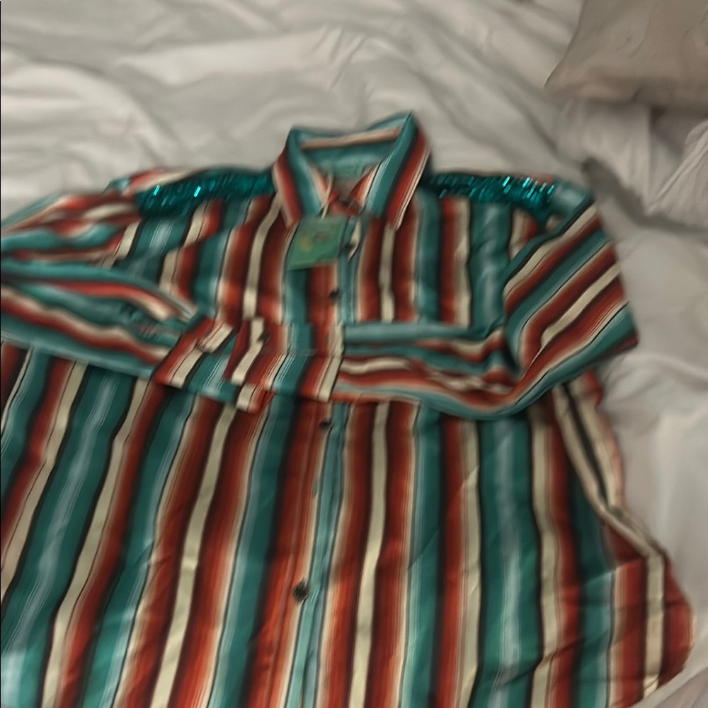 Striped Multicolor Button-Up Shirt